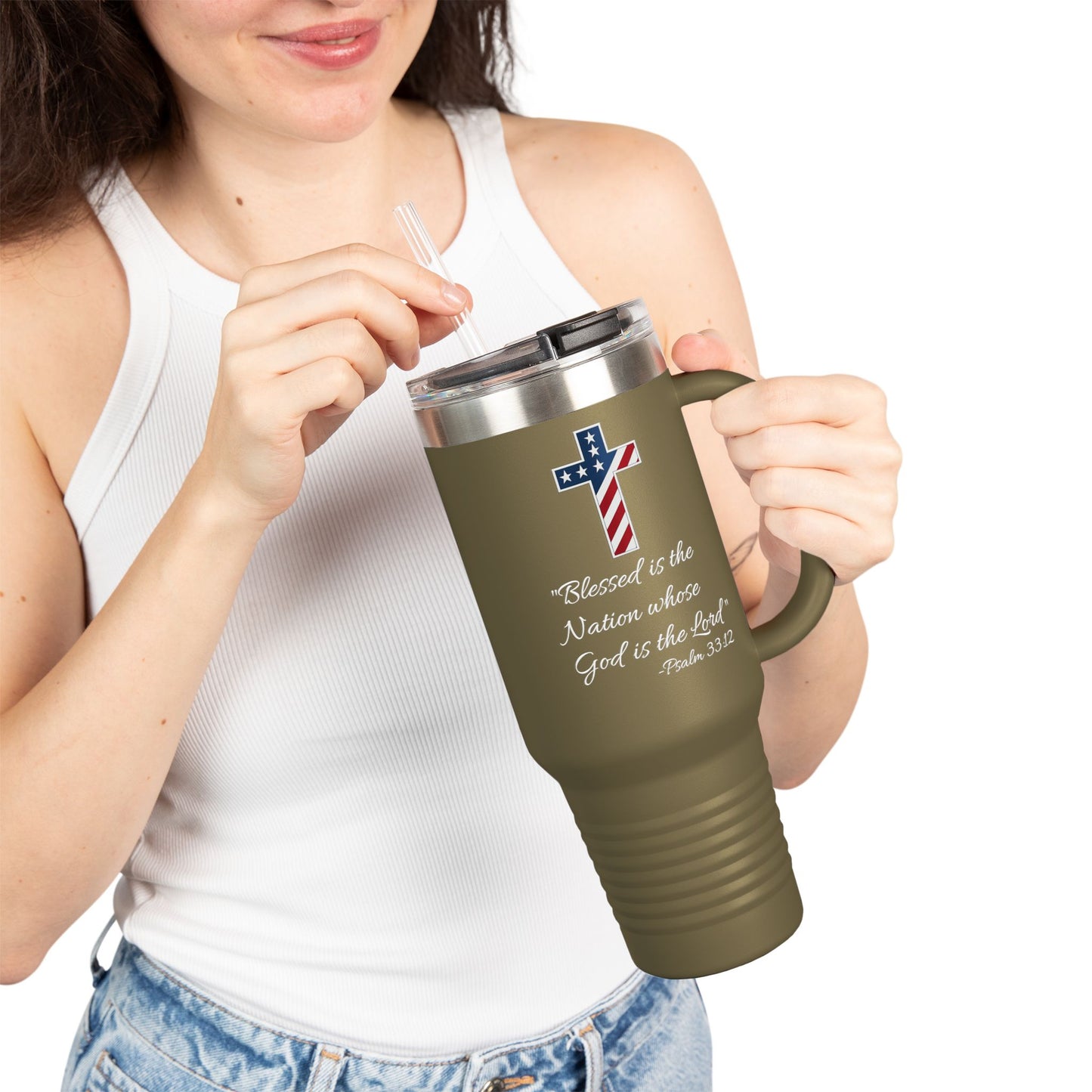 God Bless America Insulated Travel Mug, 40oz