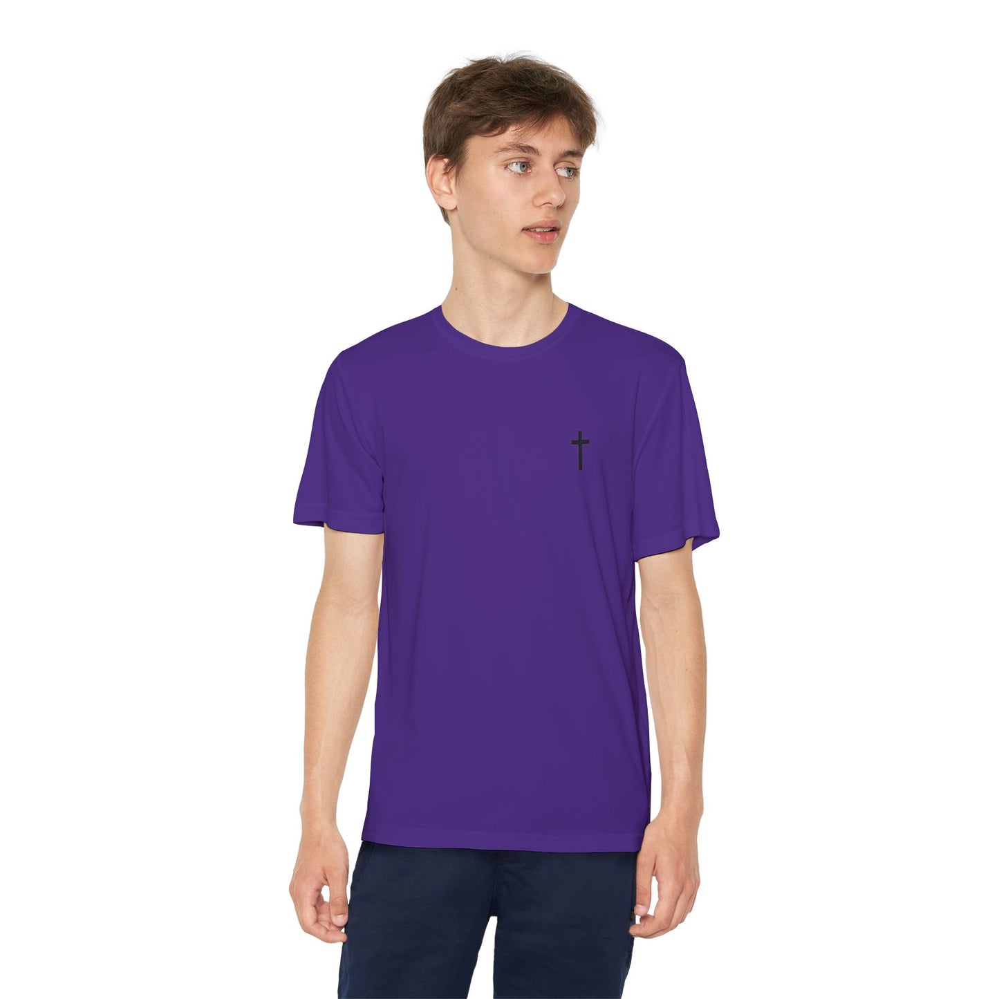 Youth Sport-Tek Tee with Black Cross