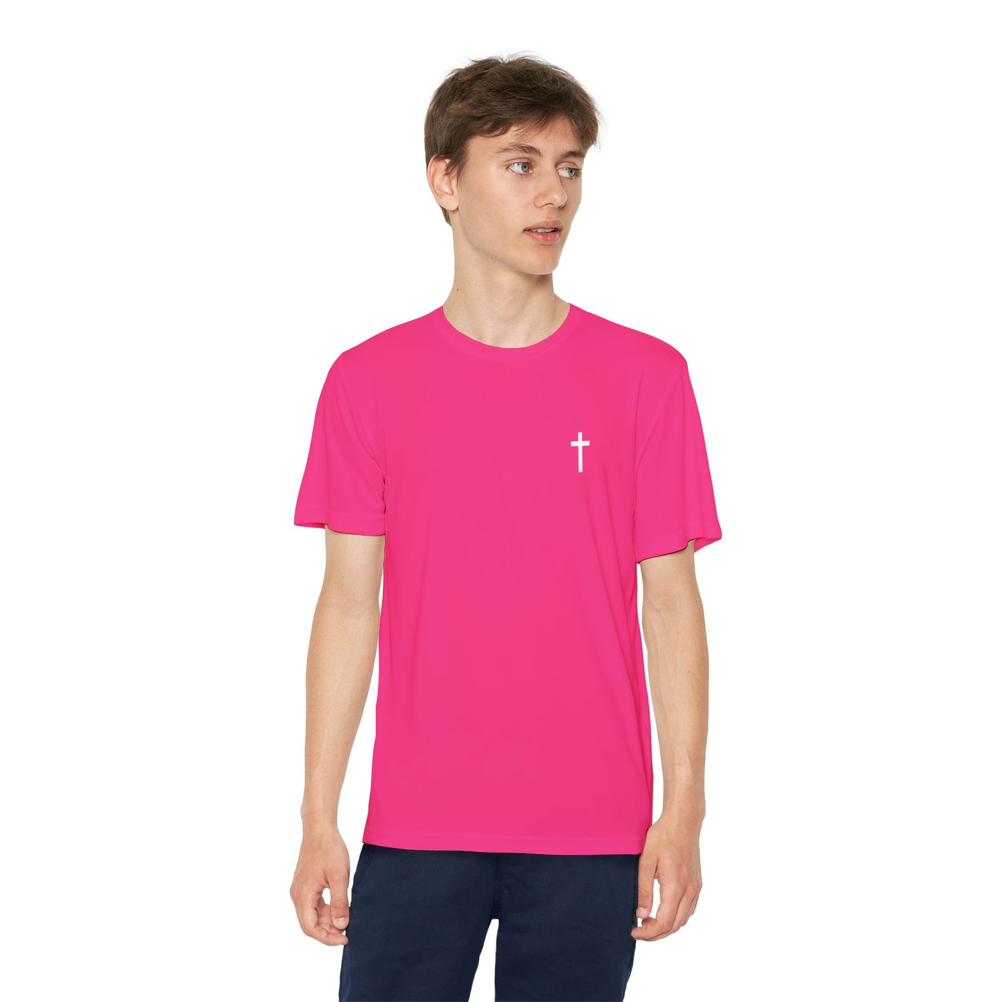 Youth Sport-Tek Tee with White Cross
