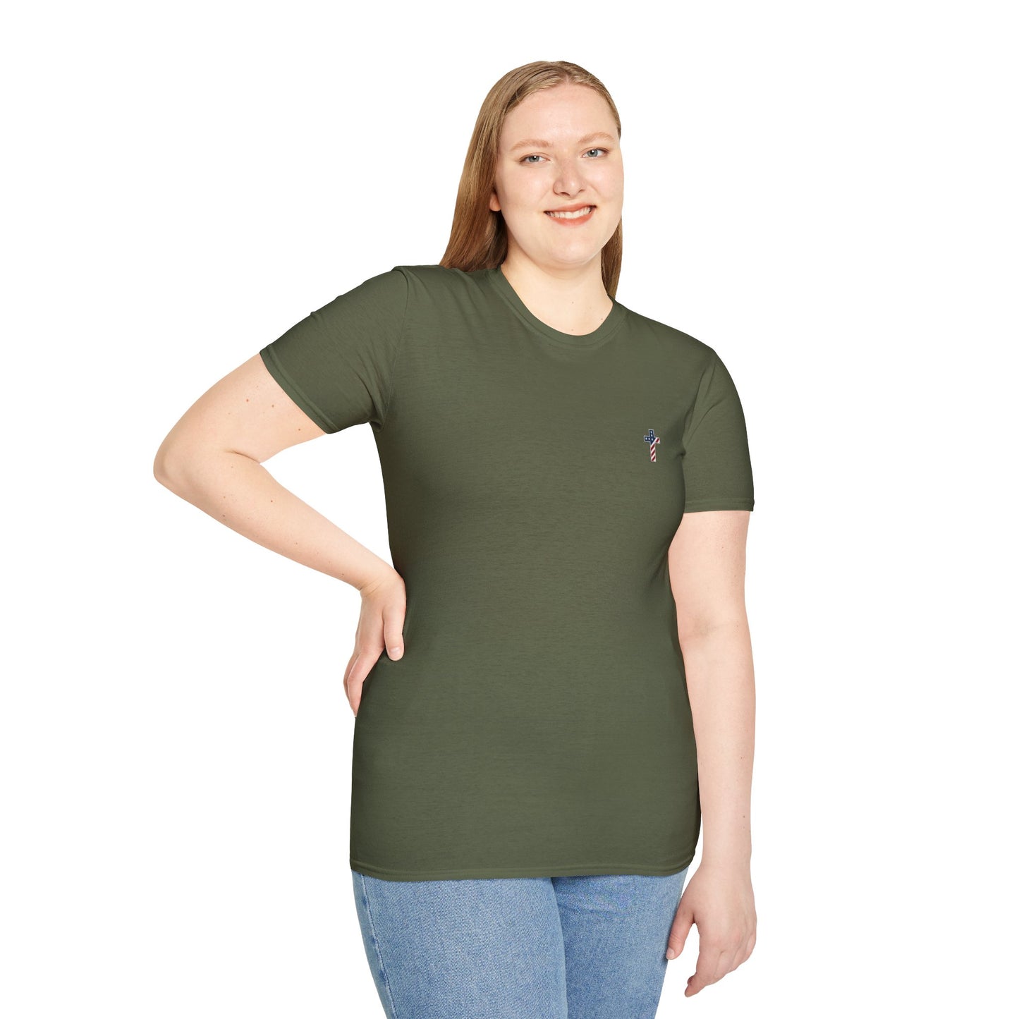 One Cross. One Nation, under God. Unisex Softstyle T-Shirt (no writing on back)