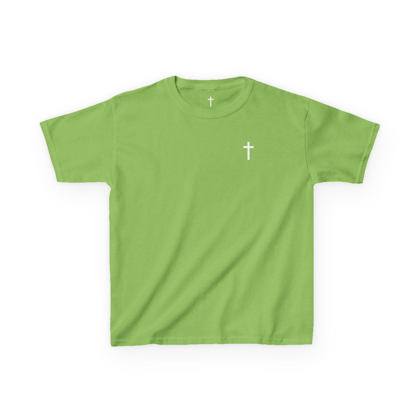 Youth Simple Christian T-Shirt with White Cross (Gildan Product)