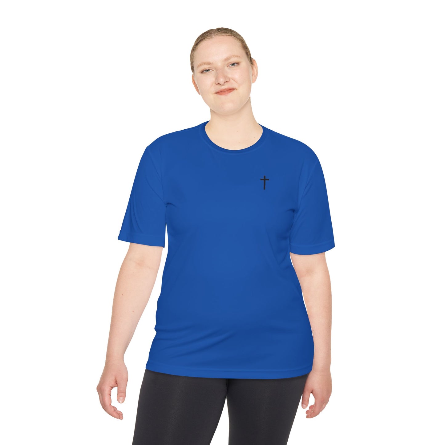 Sport-Tek Unisex Moisture Wicking Tee with Black Cross