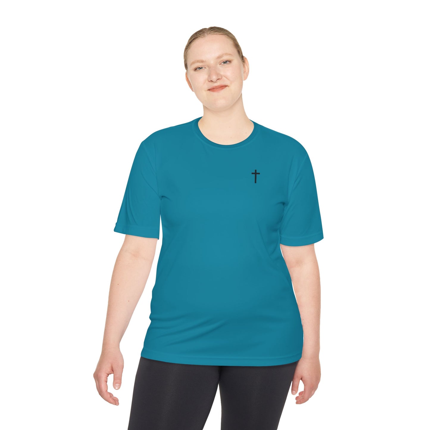 Sport-Tek Unisex Moisture Wicking Tee with Black Cross