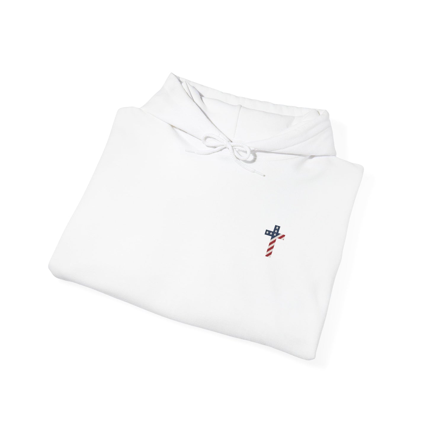 American Flag Cross- Gildan Hooded Sweatshirt