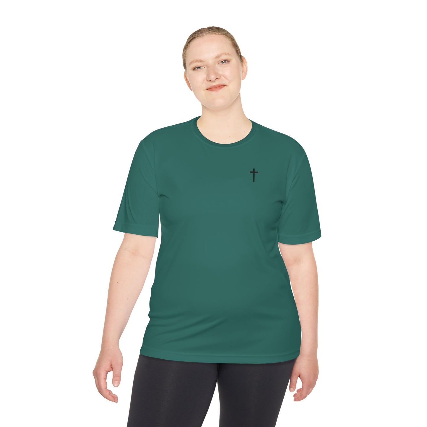 Sport-Tek Unisex Moisture Wicking Tee with Black Cross