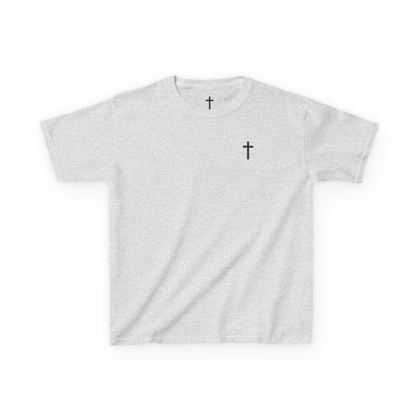 Youth Simple Christian T-Shirt with Black Cross (Gildan Product)