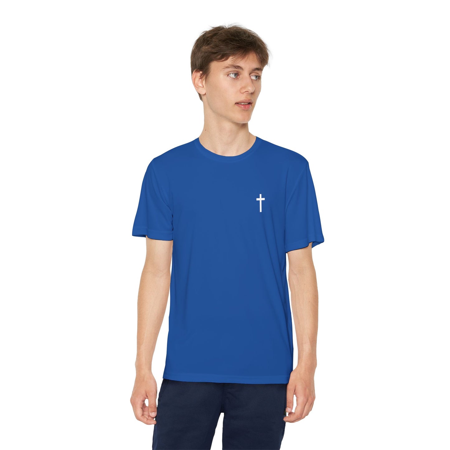 Youth Sport-Tek Tee with White Cross