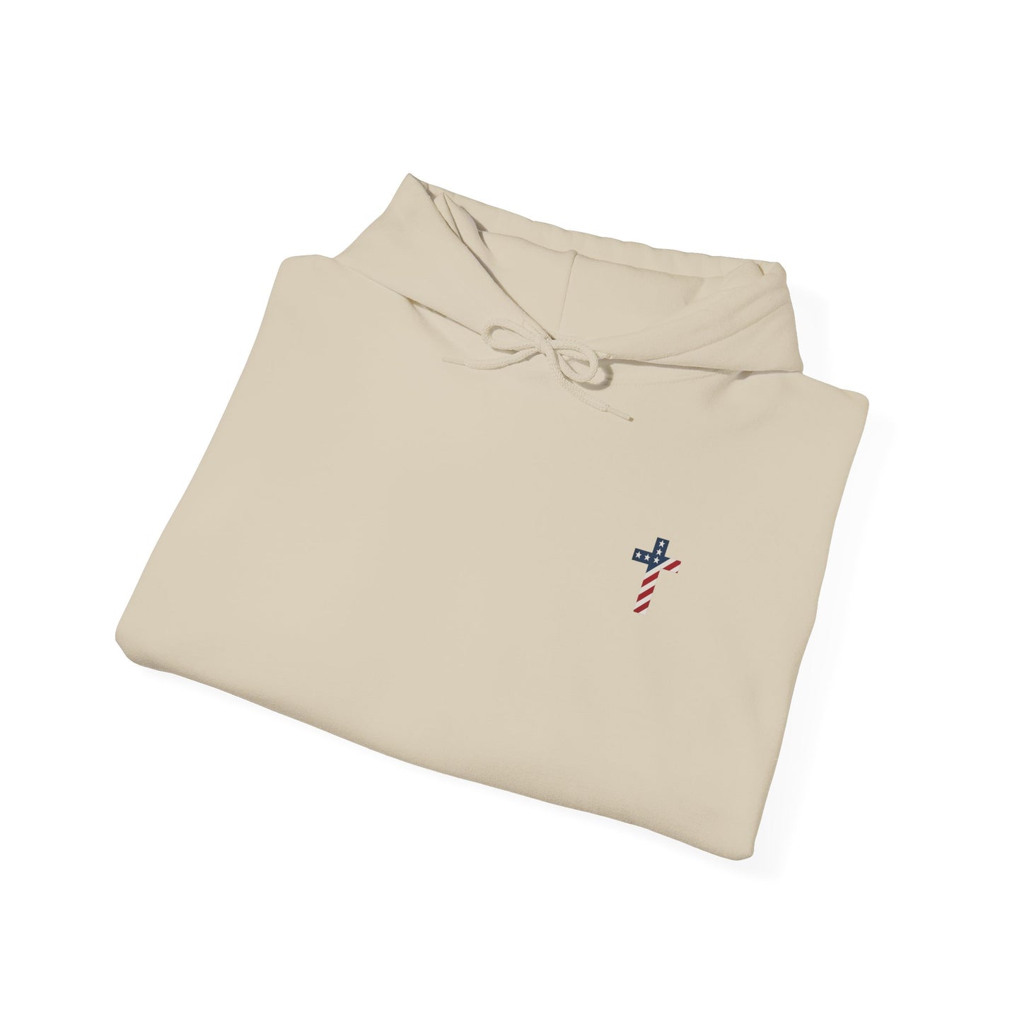 American Flag Cross- Gildan Hooded Sweatshirt