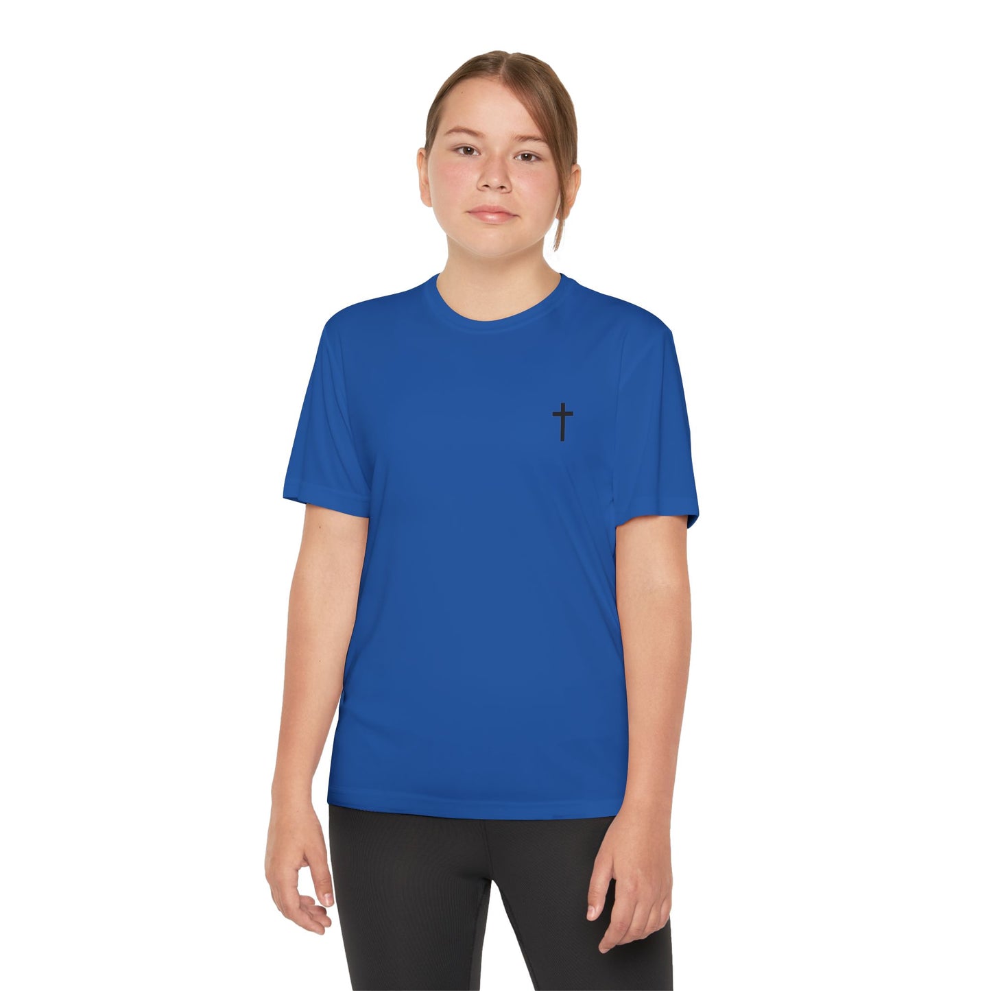 Youth Sport-Tek Tee with Black Cross