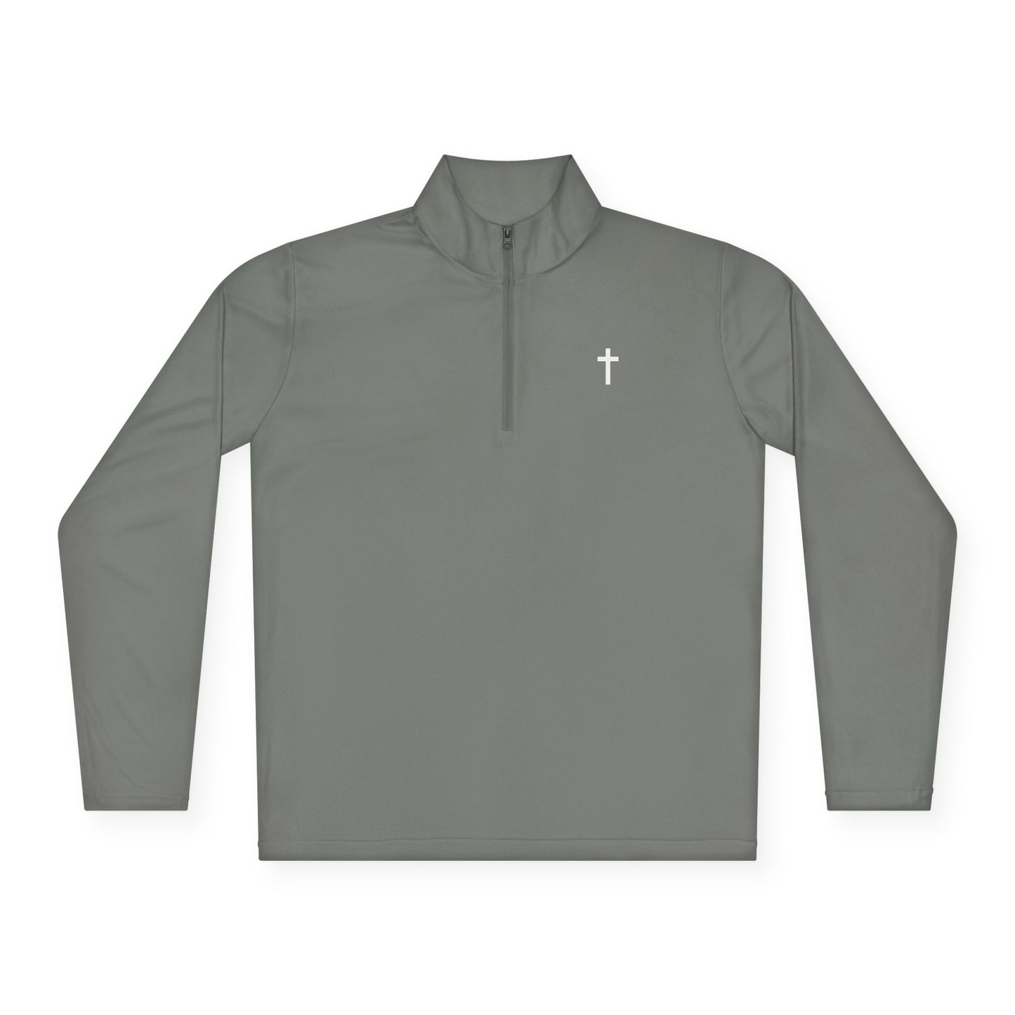 Unisex Quarter-Zip Pullover with White Cross