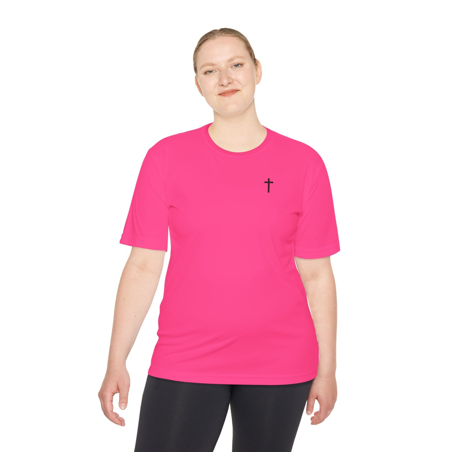 Sport-Tek Unisex Moisture Wicking Tee with Black Cross