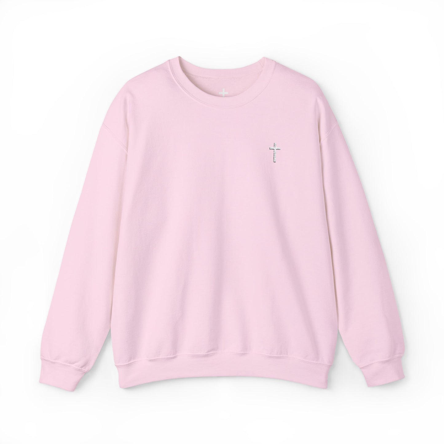 Unisex Heavy Blend™ Crewneck Sweatshirt with Embroidered White Cross