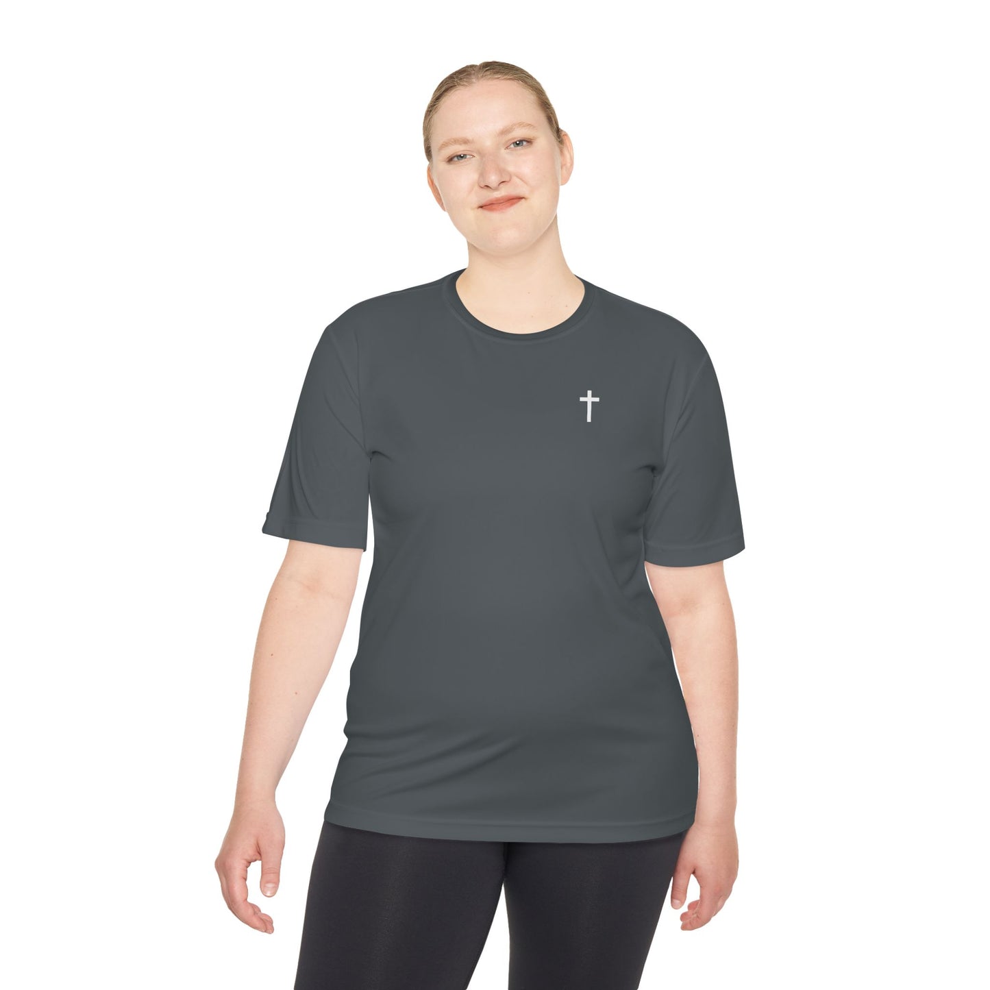 Sport-Tek Unisex Moisture Wicking Tee with White Cross