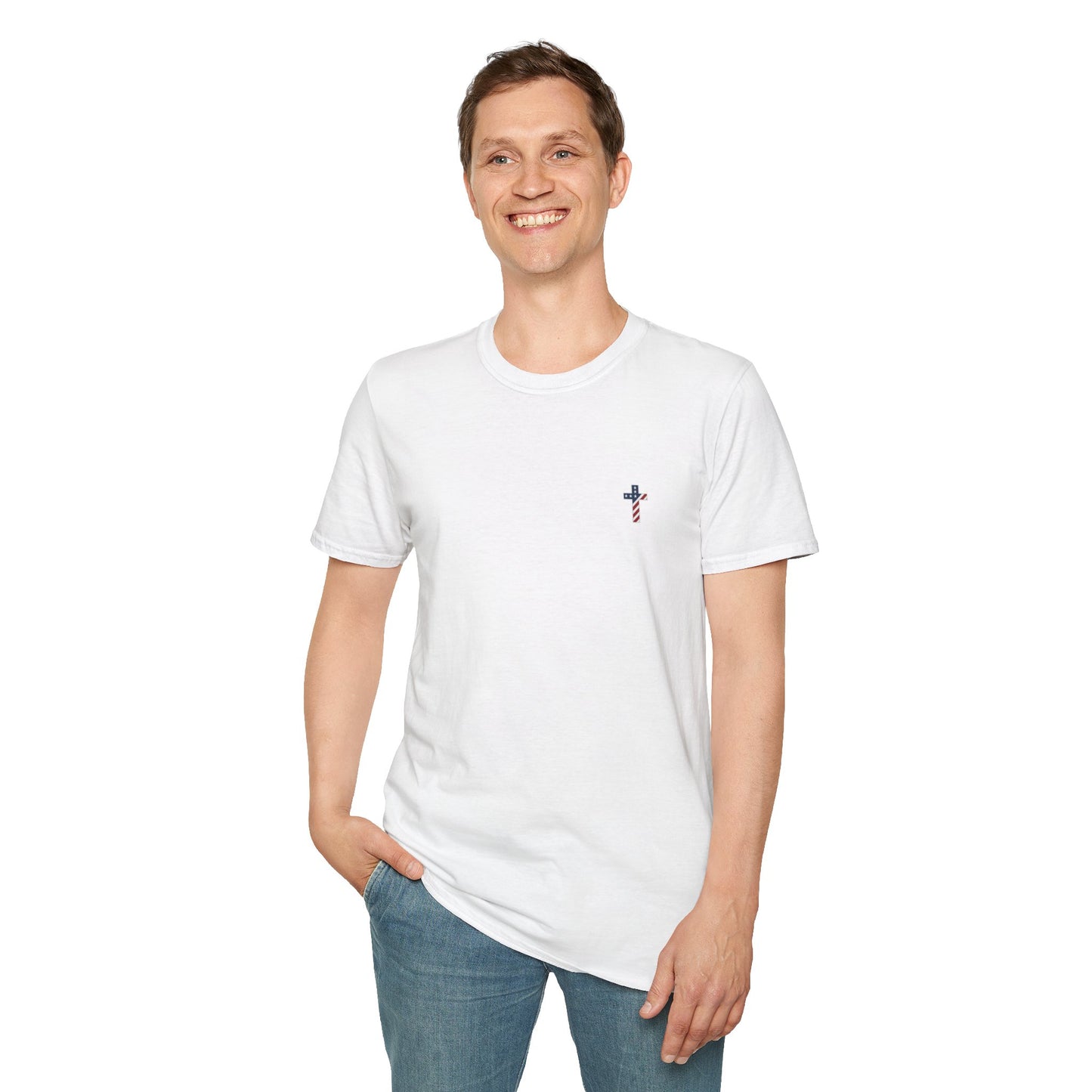 One Cross. One Nation, under God. Unisex Softstyle T-Shirt (no writing on back)