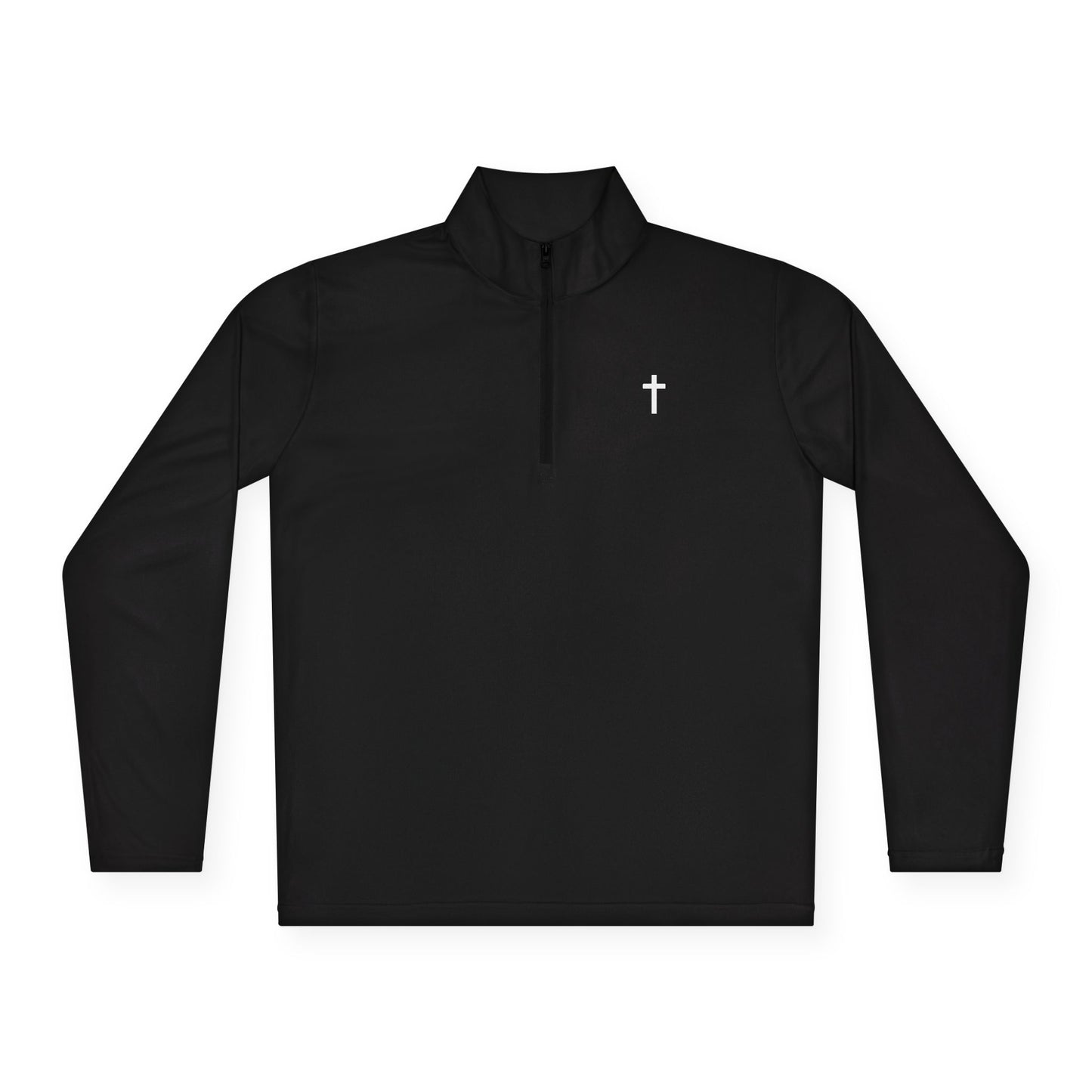 Unisex Quarter-Zip Pullover with White Cross