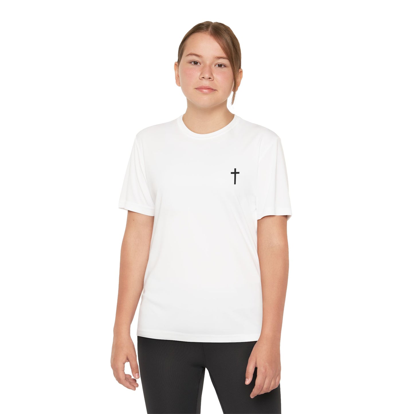 Youth Sport-Tek Tee with Black Cross