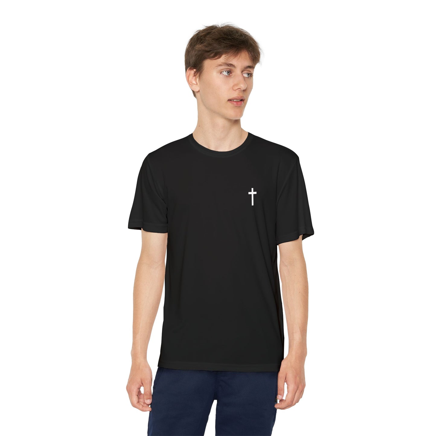 Youth Sport-Tek Tee with White Cross