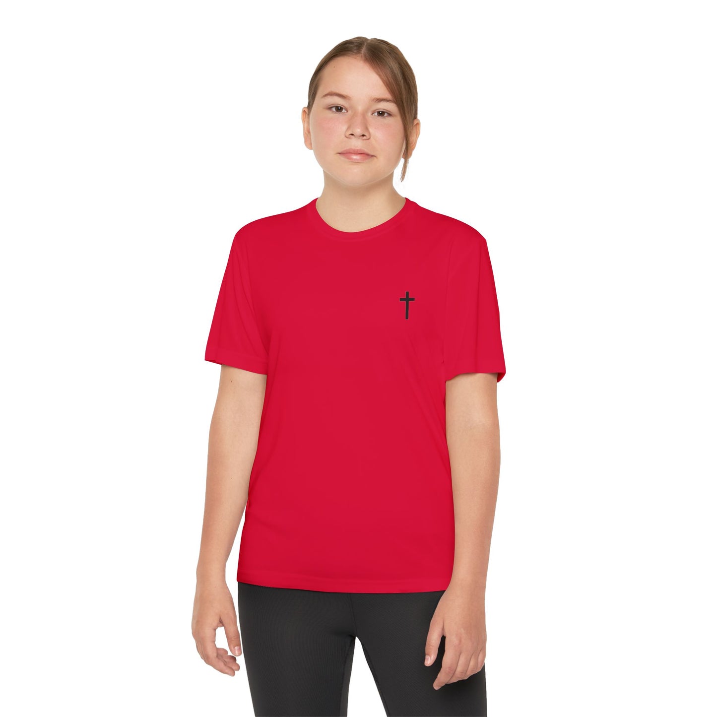 Youth Sport-Tek Tee with Black Cross