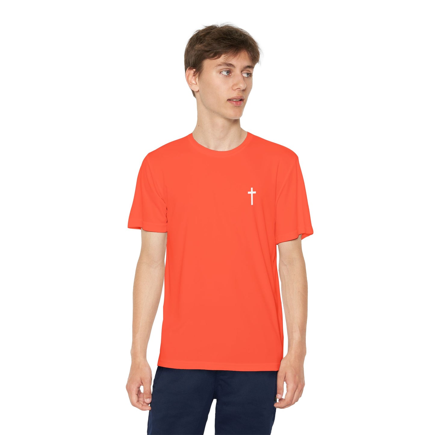 Youth Sport-Tek Tee with White Cross