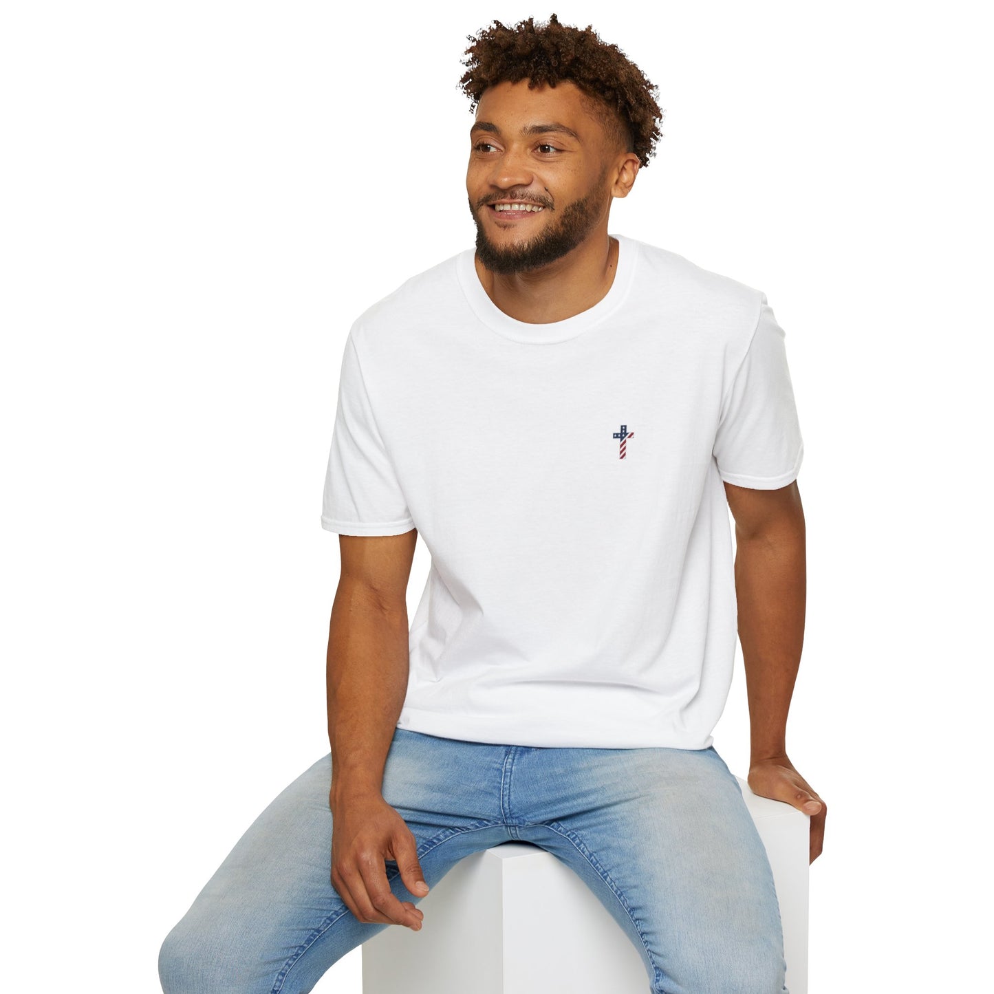 One Cross. One Nation, under God. Unisex Softstyle T-Shirt (no writing on back)