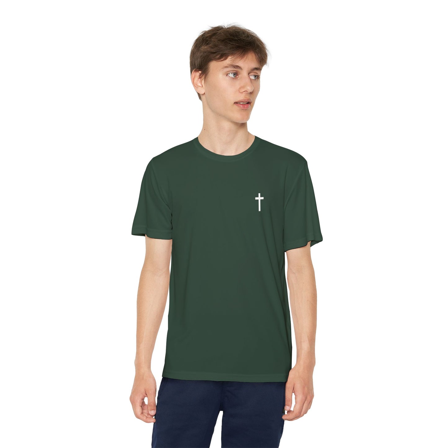 Youth Sport-Tek Tee with White Cross