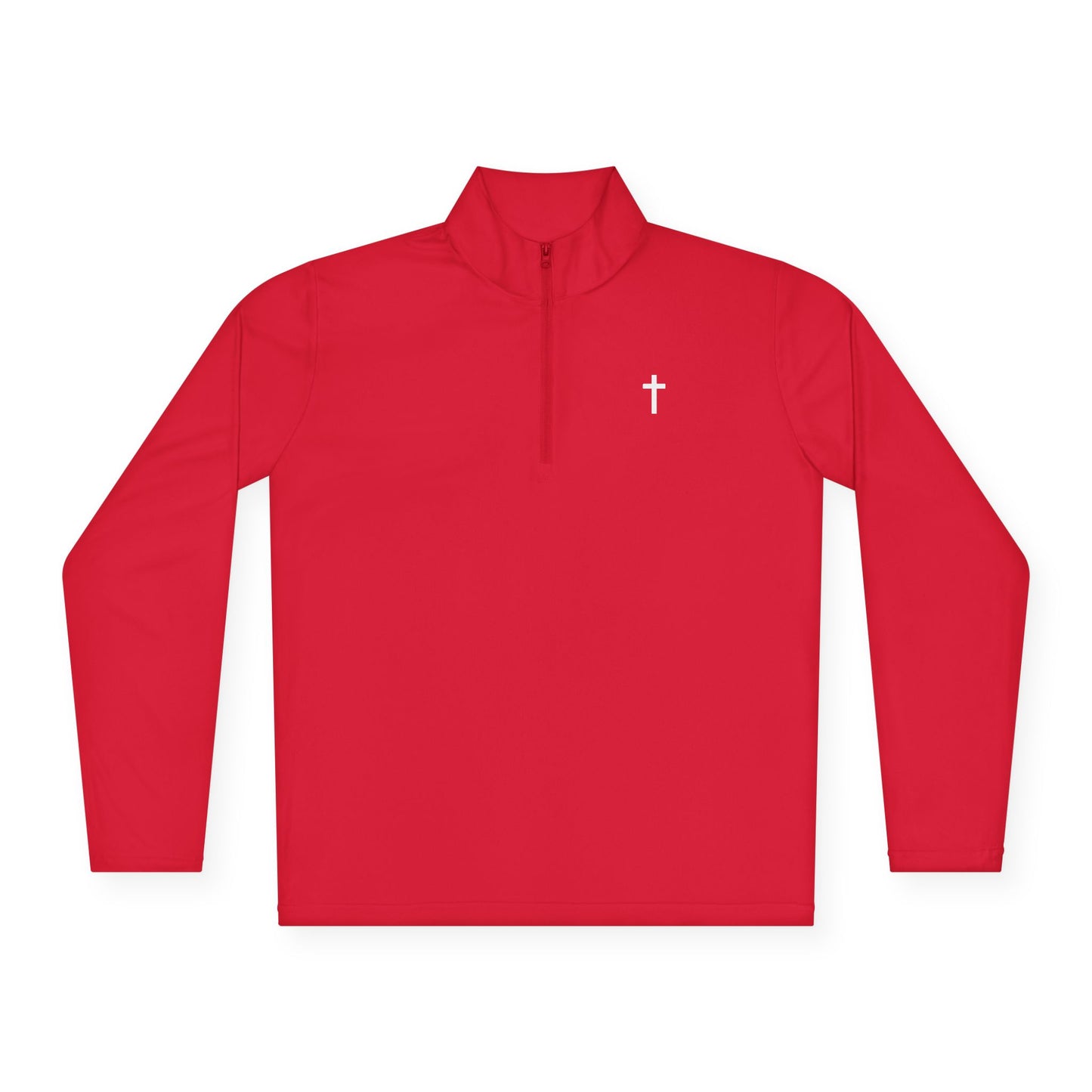 Unisex Quarter-Zip Pullover with White Cross