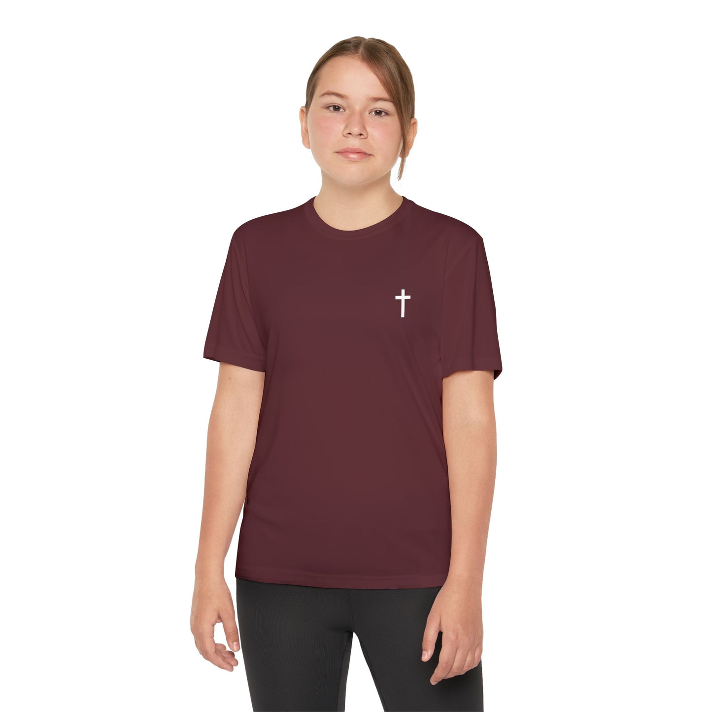 Youth Sport-Tek Tee with White Cross