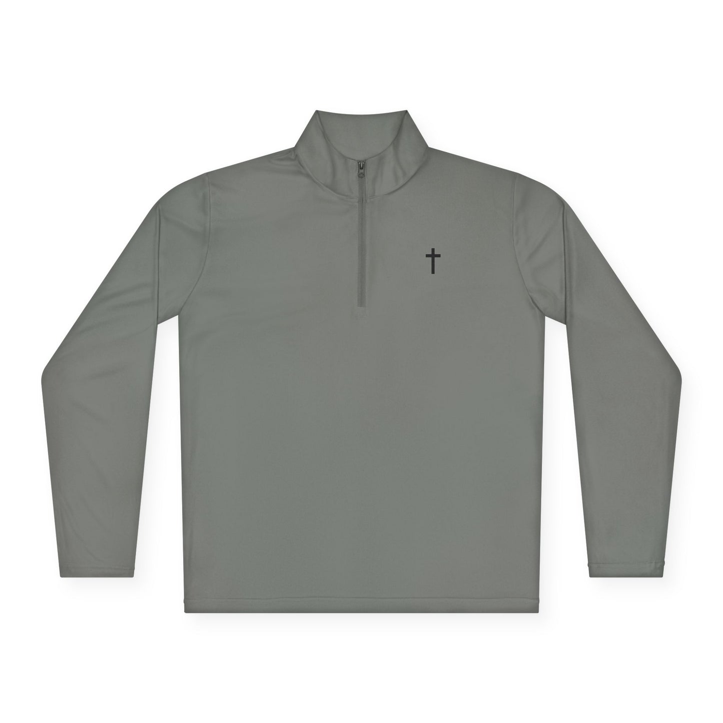 Unisex Quarter-Zip Pullover with Black Cross