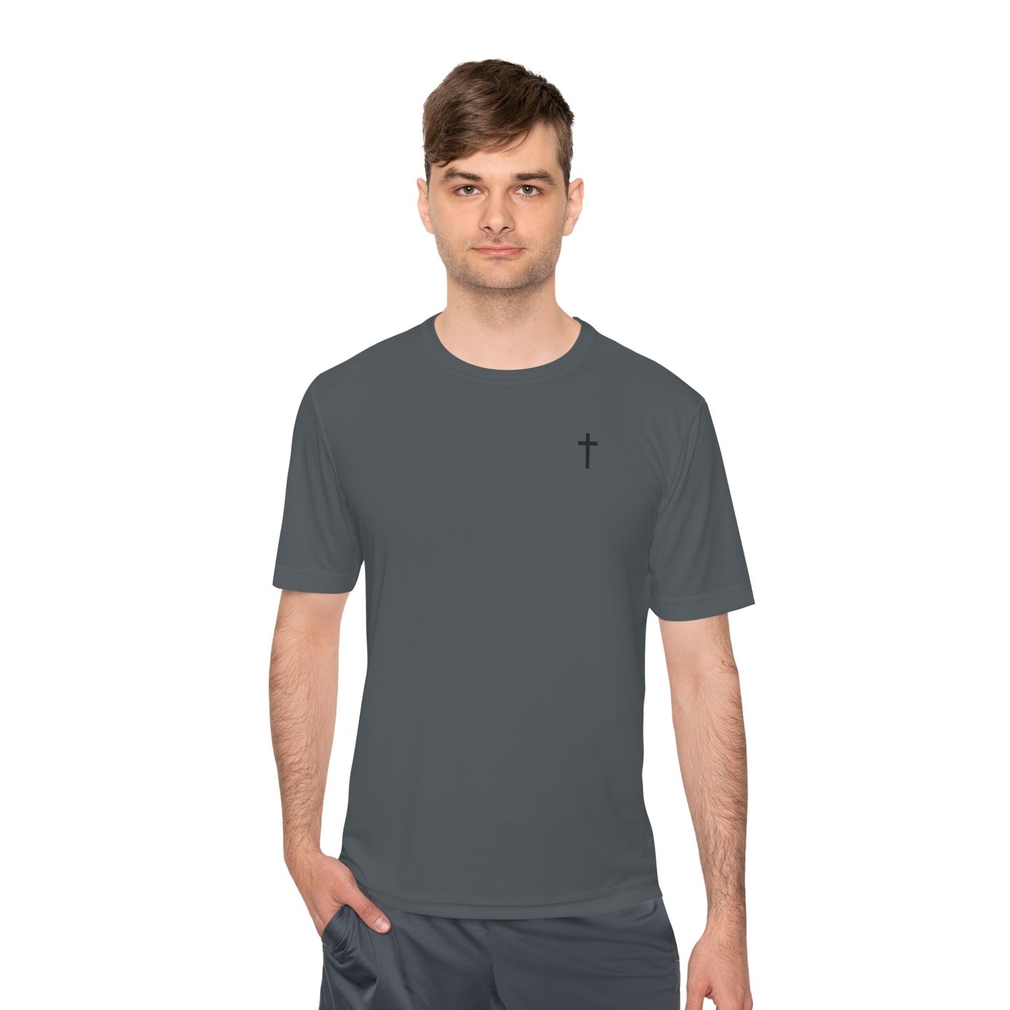 Sport-Tek Unisex Moisture Wicking Tee with Black Cross