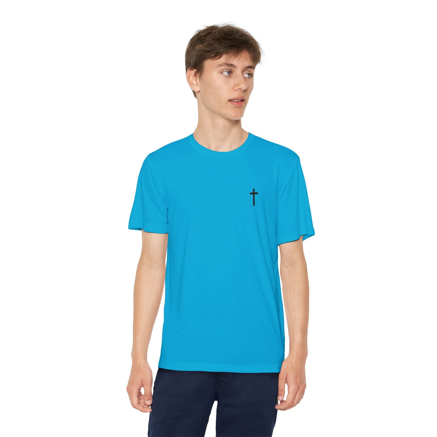 Youth Sport-Tek Tee with Black Cross