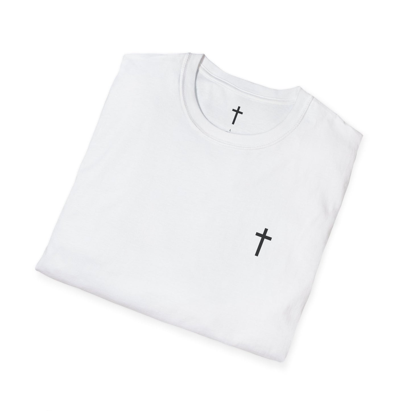 Unisex Christian T-Shirt with Black Cross (Gildan Product)