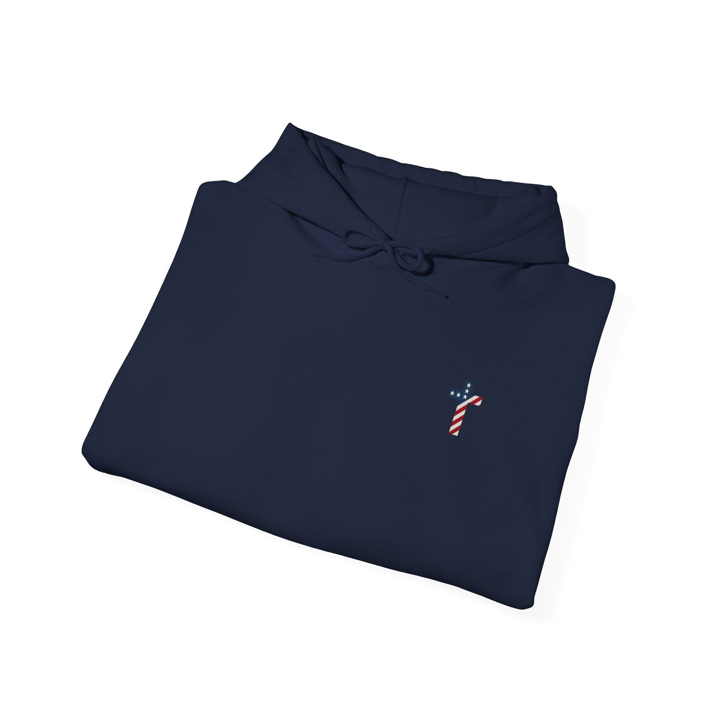 American Flag Cross- Gildan Hooded Sweatshirt