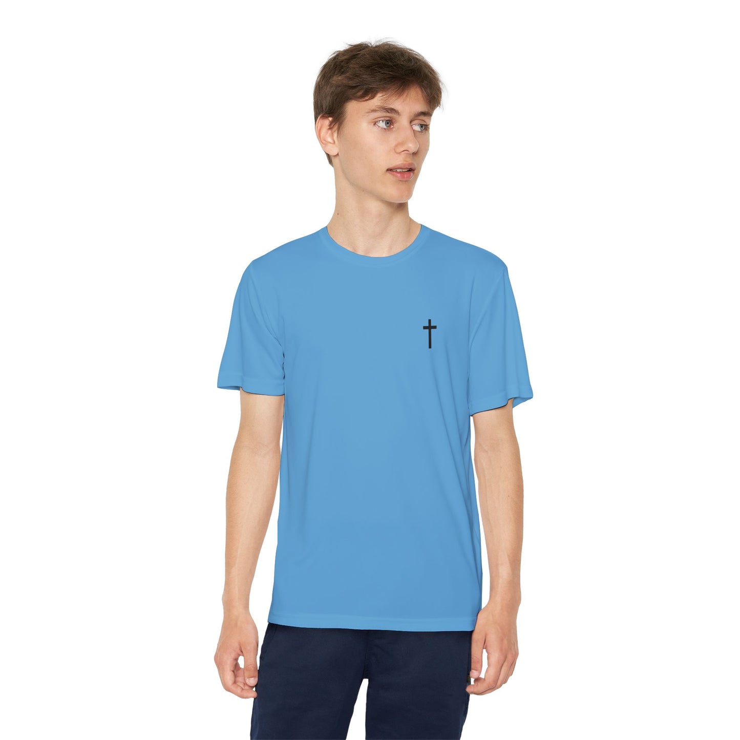 Youth Sport-Tek Tee with Black Cross