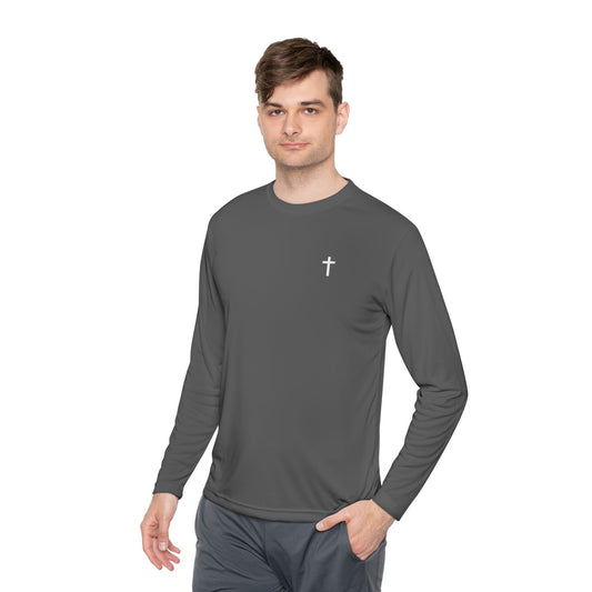 Unisex Sport-Tek Long Sleeve Tee with White Cross