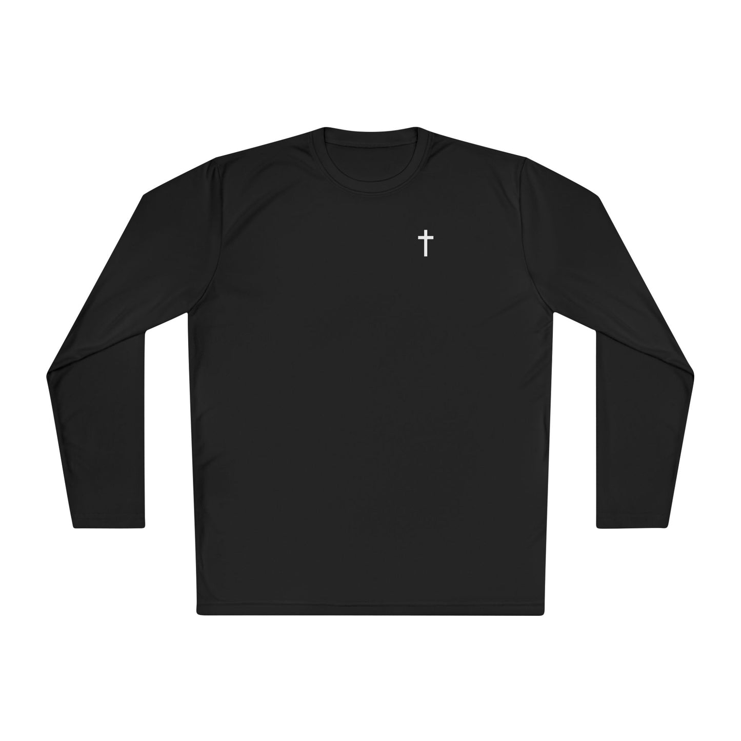 Unisex Lightweight Long Sleeve Tee with White Cross