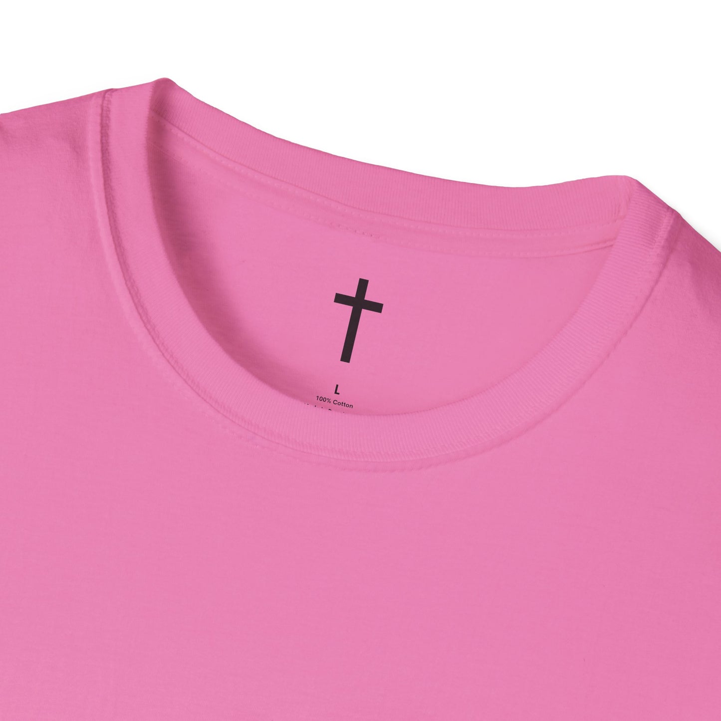 Unisex Christian T-Shirt with Black Cross (Gildan Product)