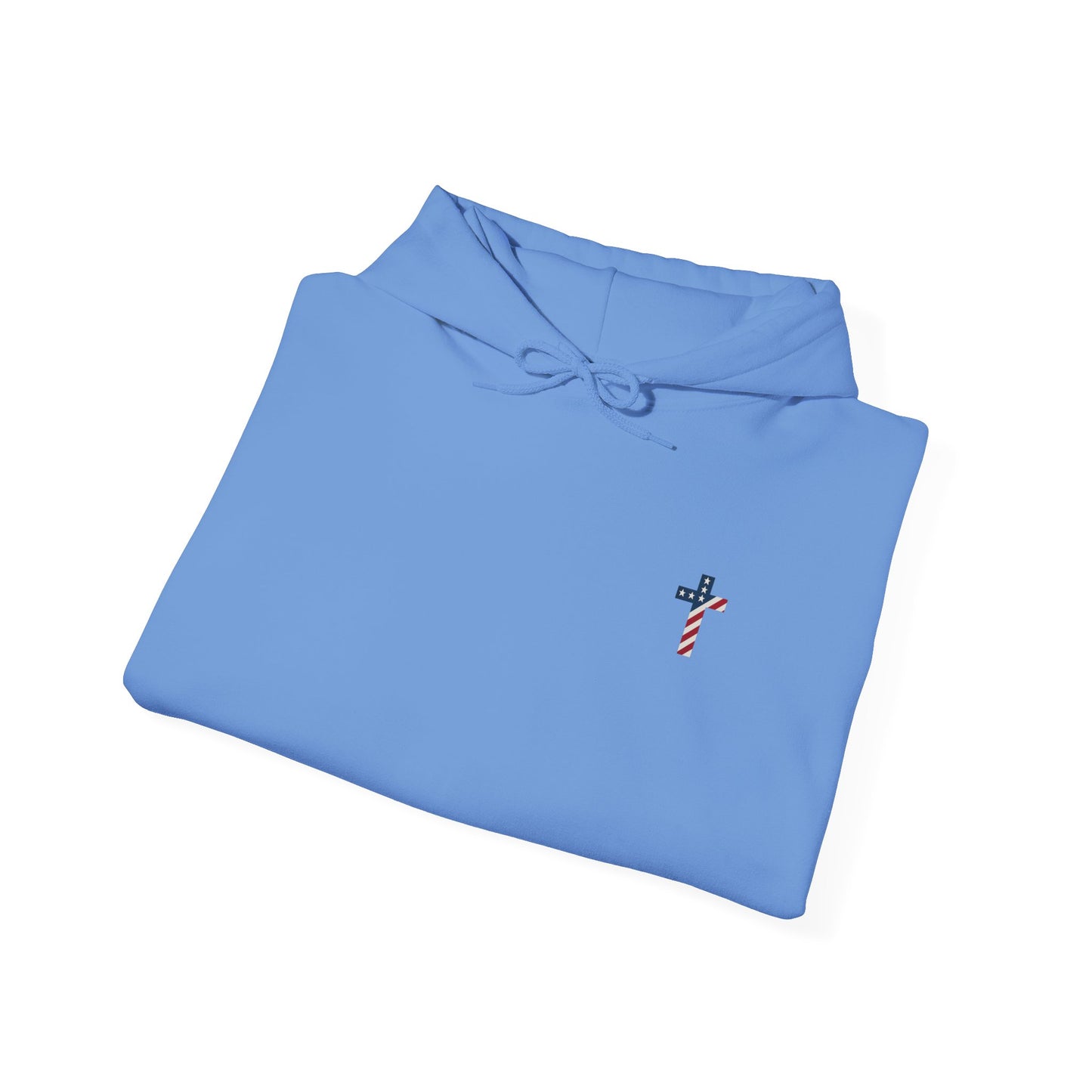 American Flag Cross- Gildan Hooded Sweatshirt