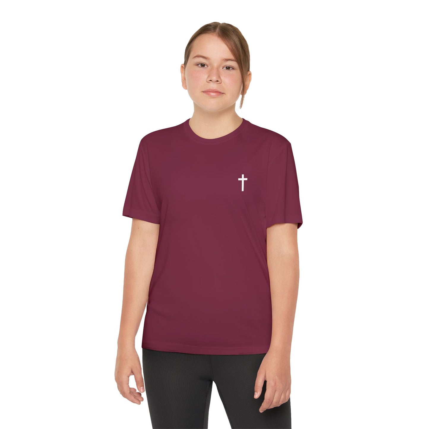 Youth Sport-Tek Tee with White Cross