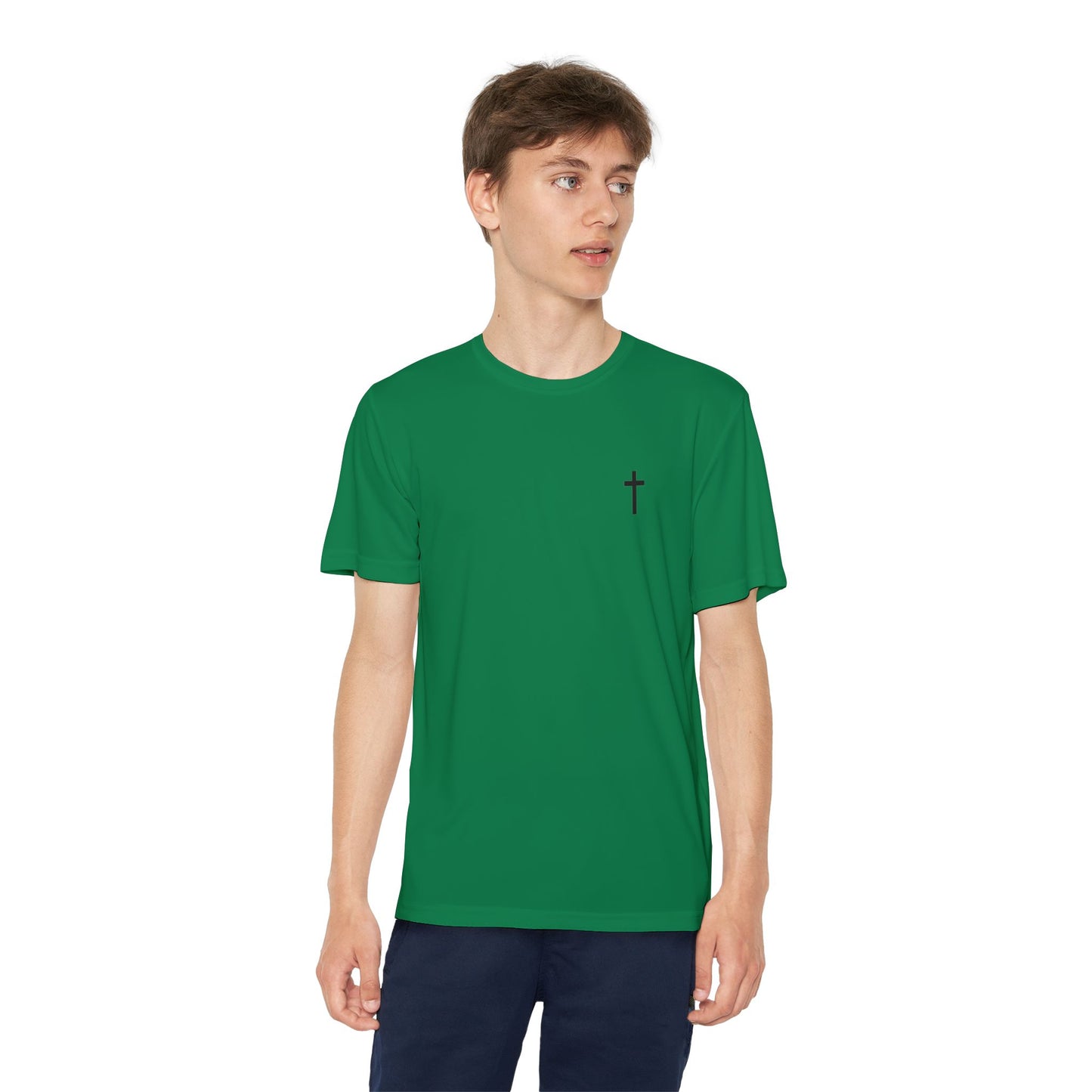 Youth Sport-Tek Tee with Black Cross