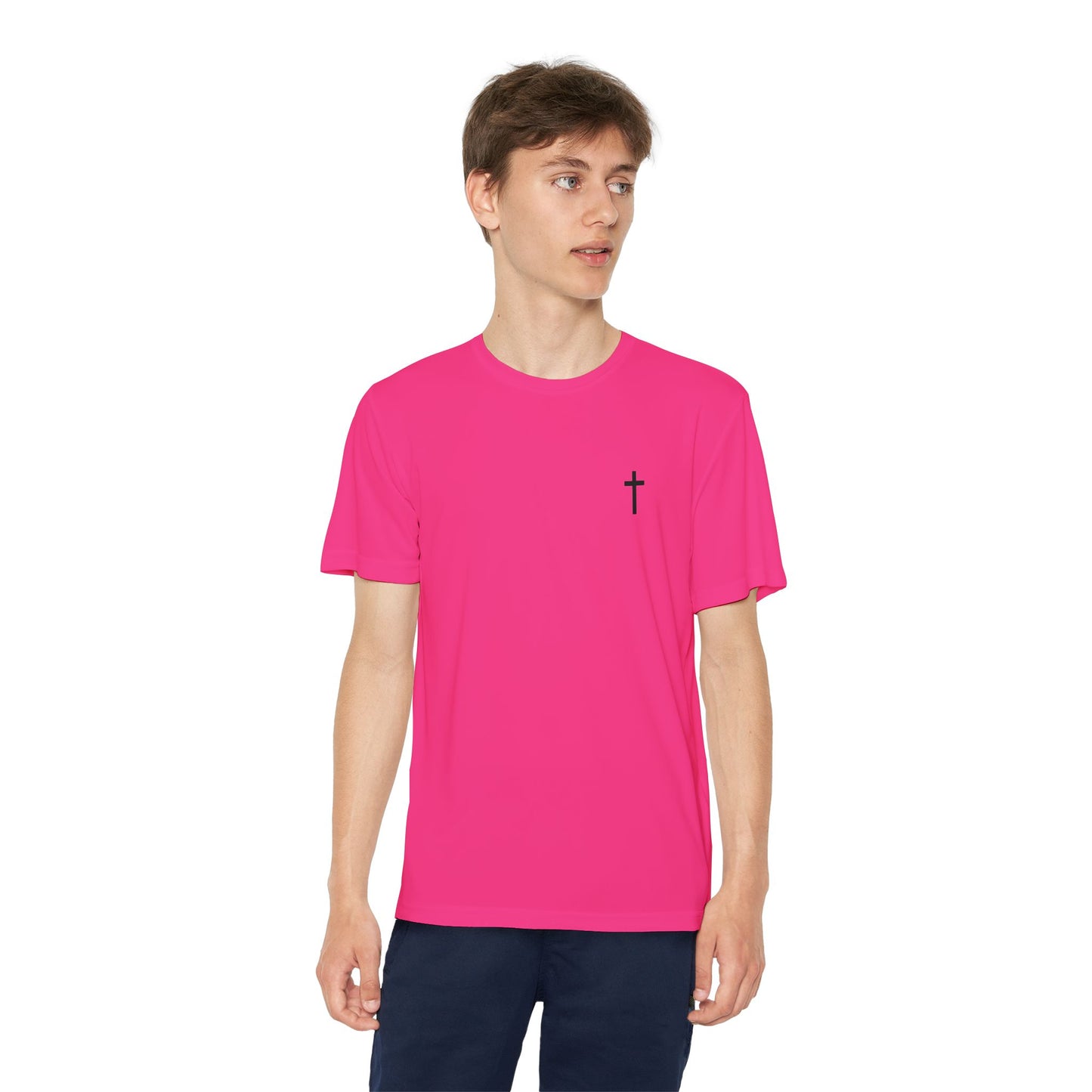 Youth Sport-Tek Tee with Black Cross