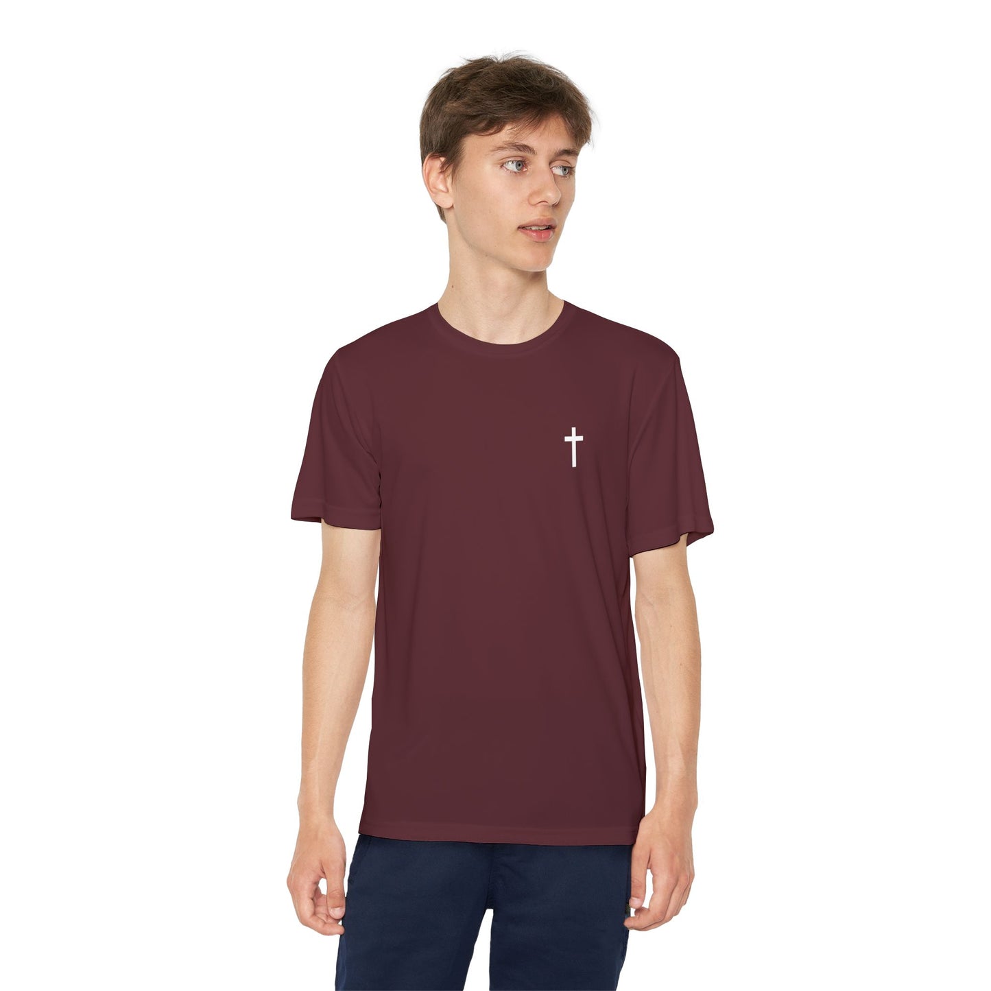 Youth Sport-Tek Tee with White Cross