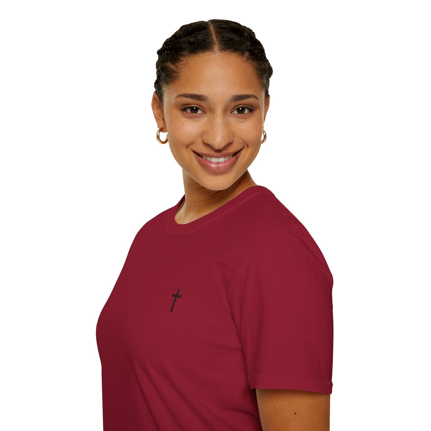 Unisex Christian T-Shirt with Black Cross (Gildan Product)