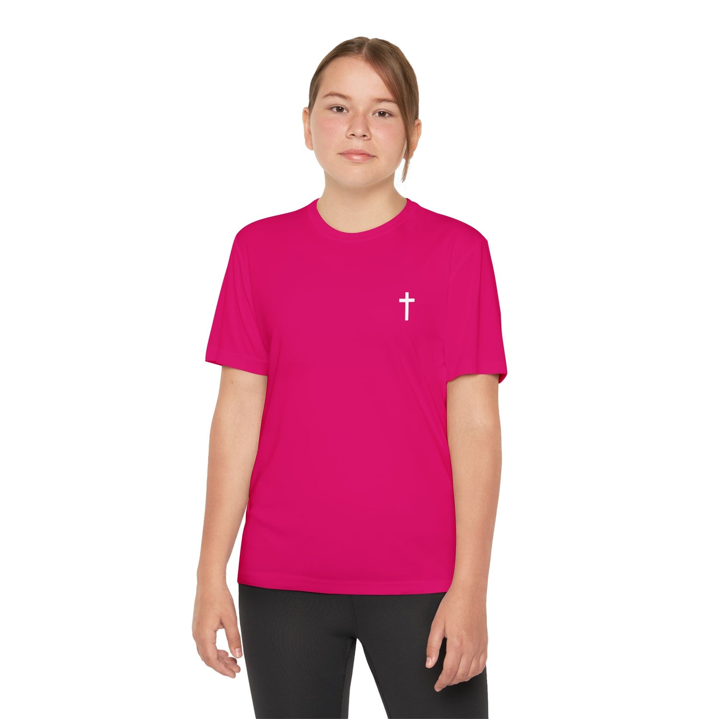 Youth Sport-Tek Tee with White Cross