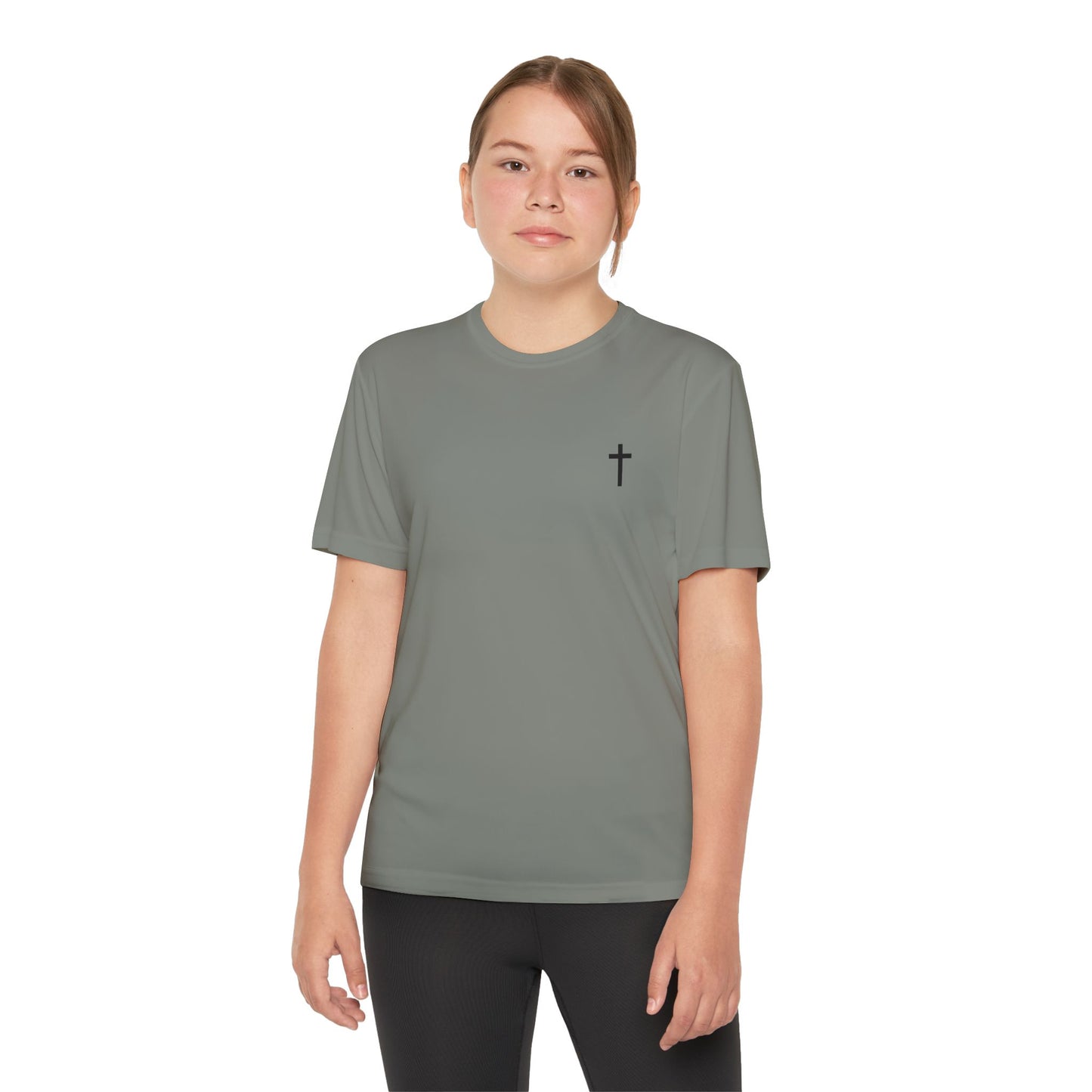 Youth Sport-Tek Tee with Black Cross