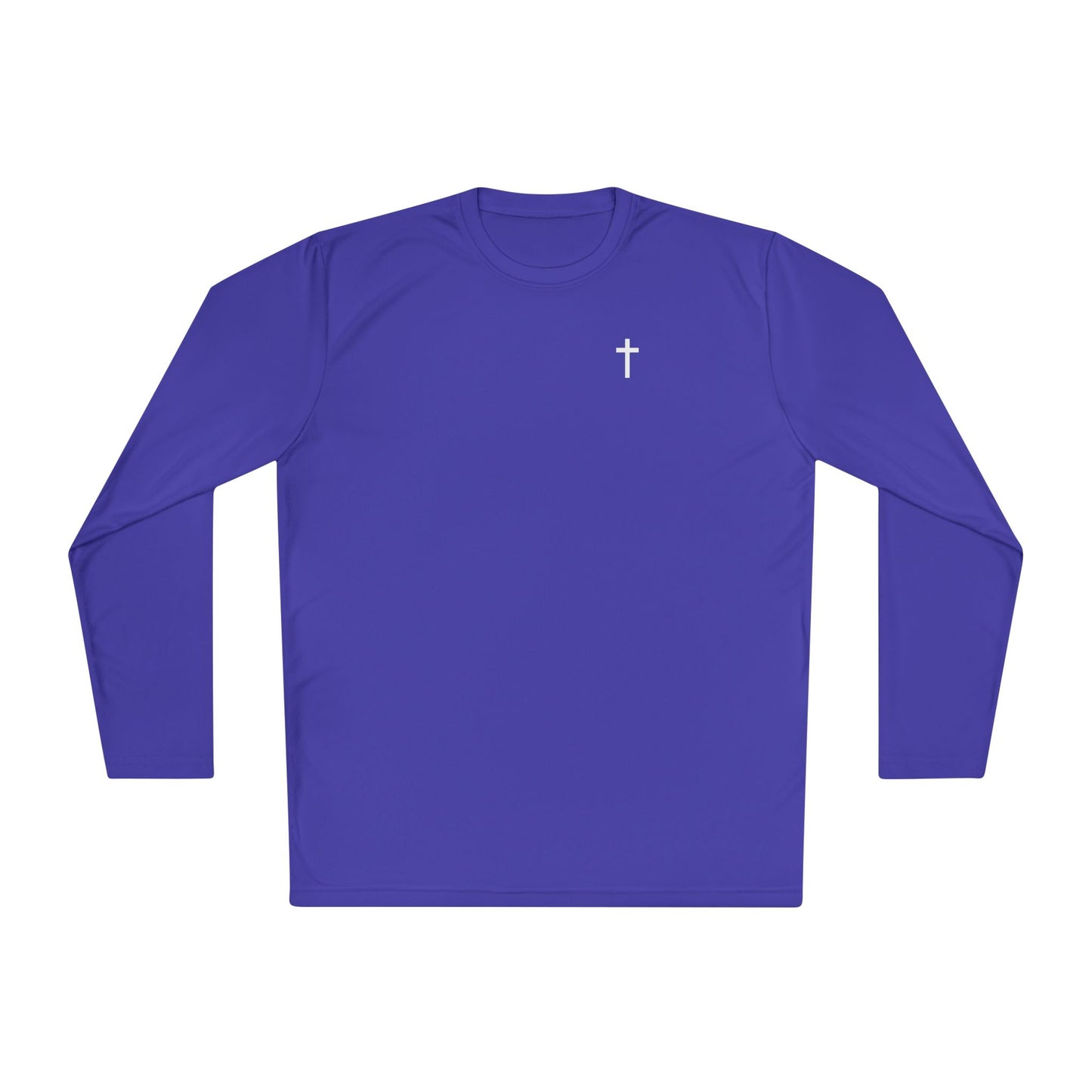 Unisex Lightweight Long Sleeve Tee with White Cross