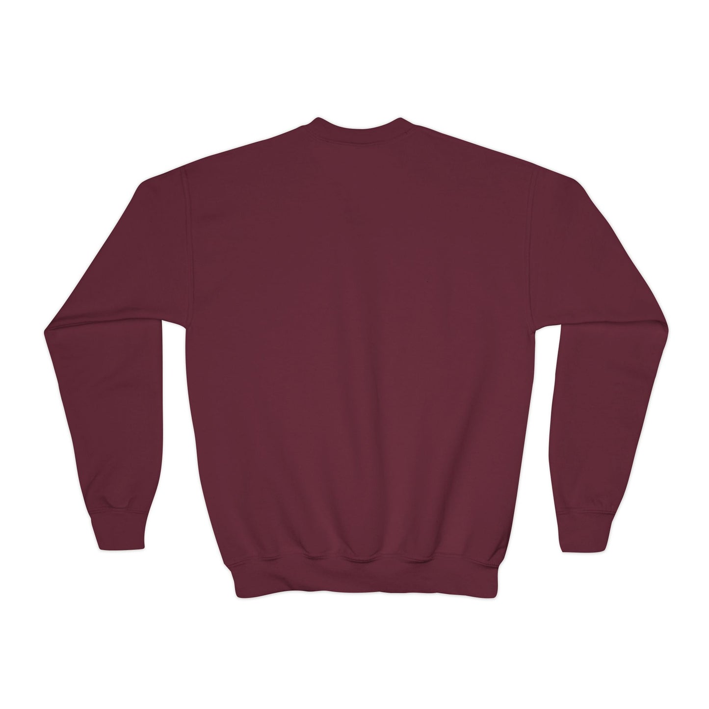 Youth Simple Christian Crewneck Sweatshirt with White Cross (Gildan Product)