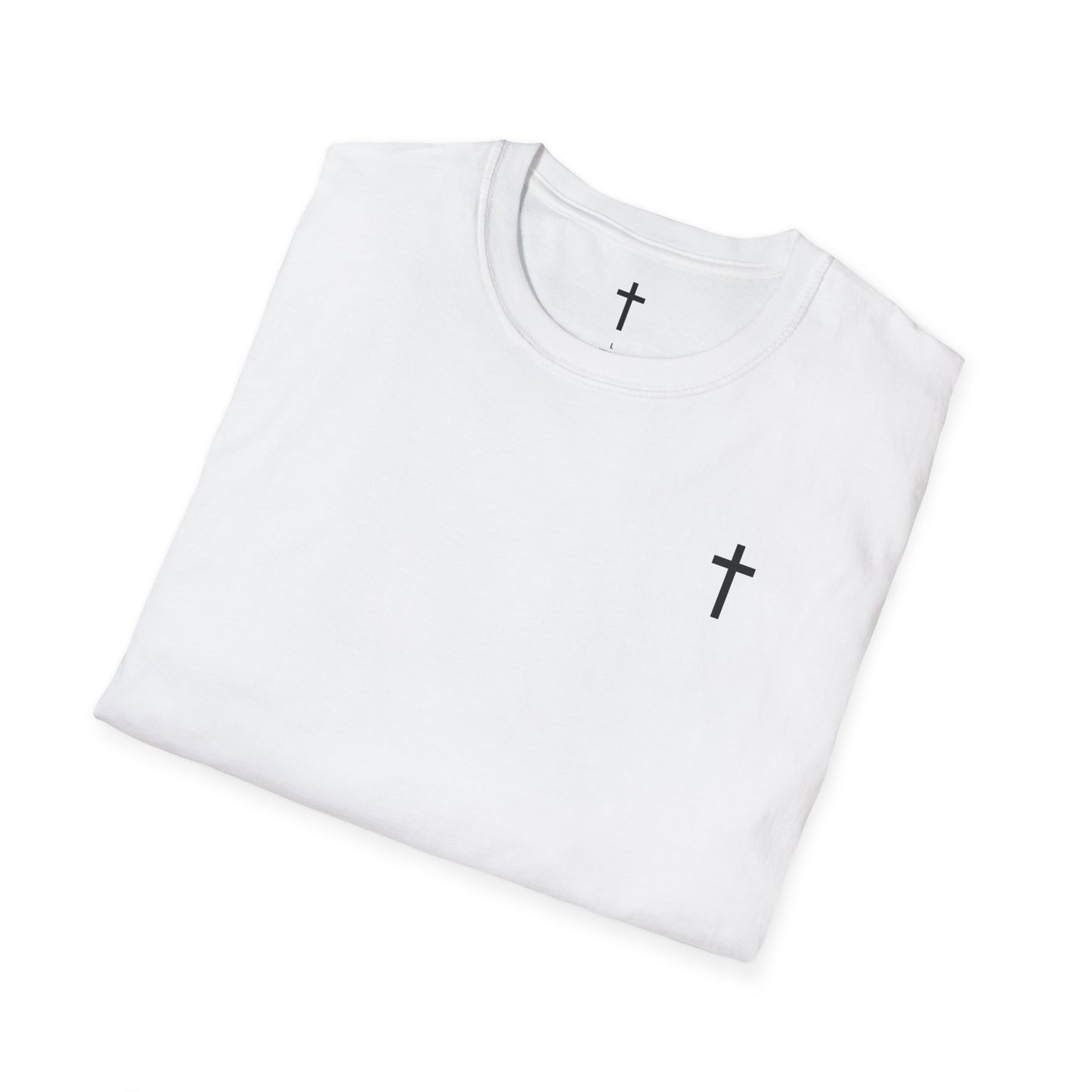 Unisex Christian T-Shirt with Black Cross (Gildan Product)