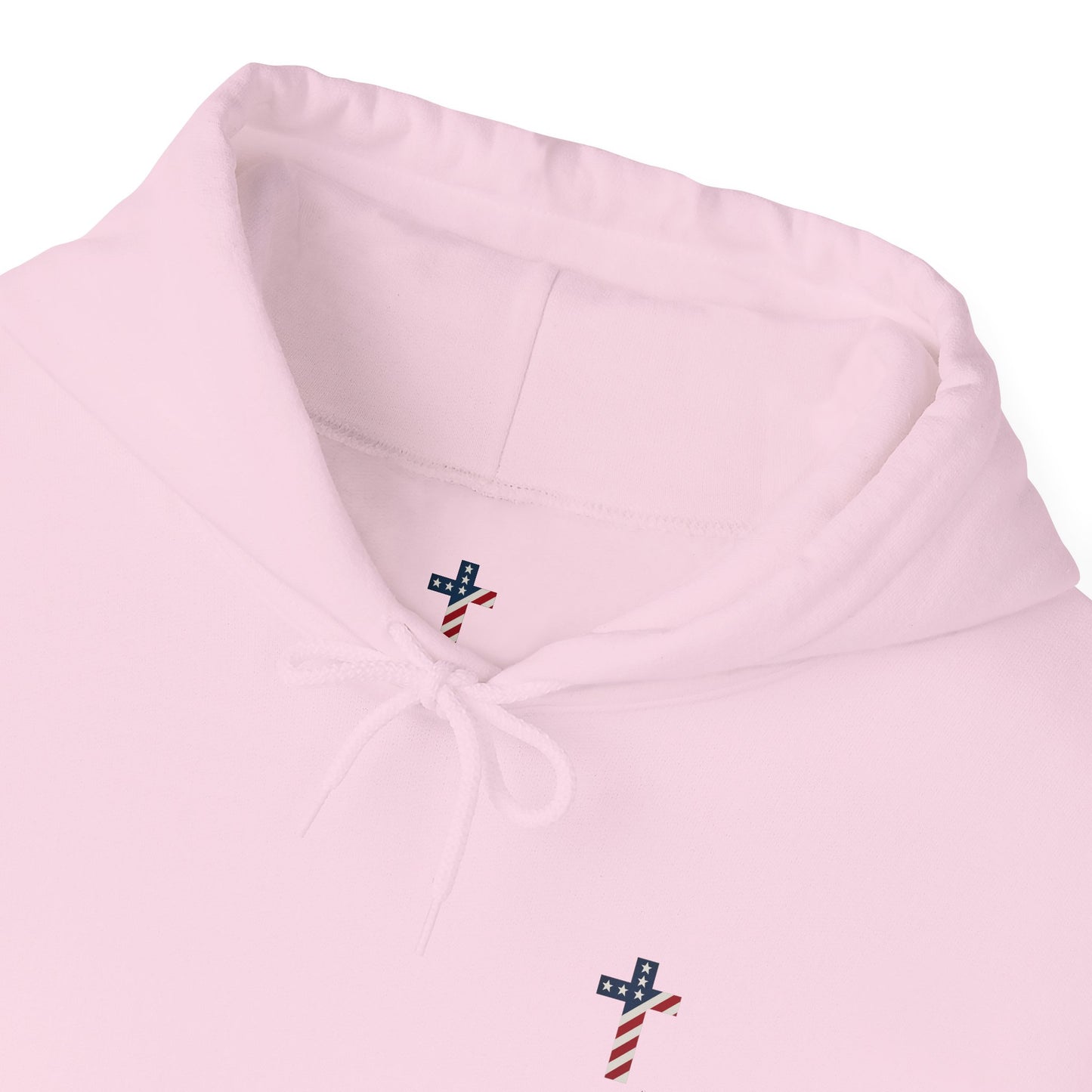 American Flag Cross- Gildan Hooded Sweatshirt