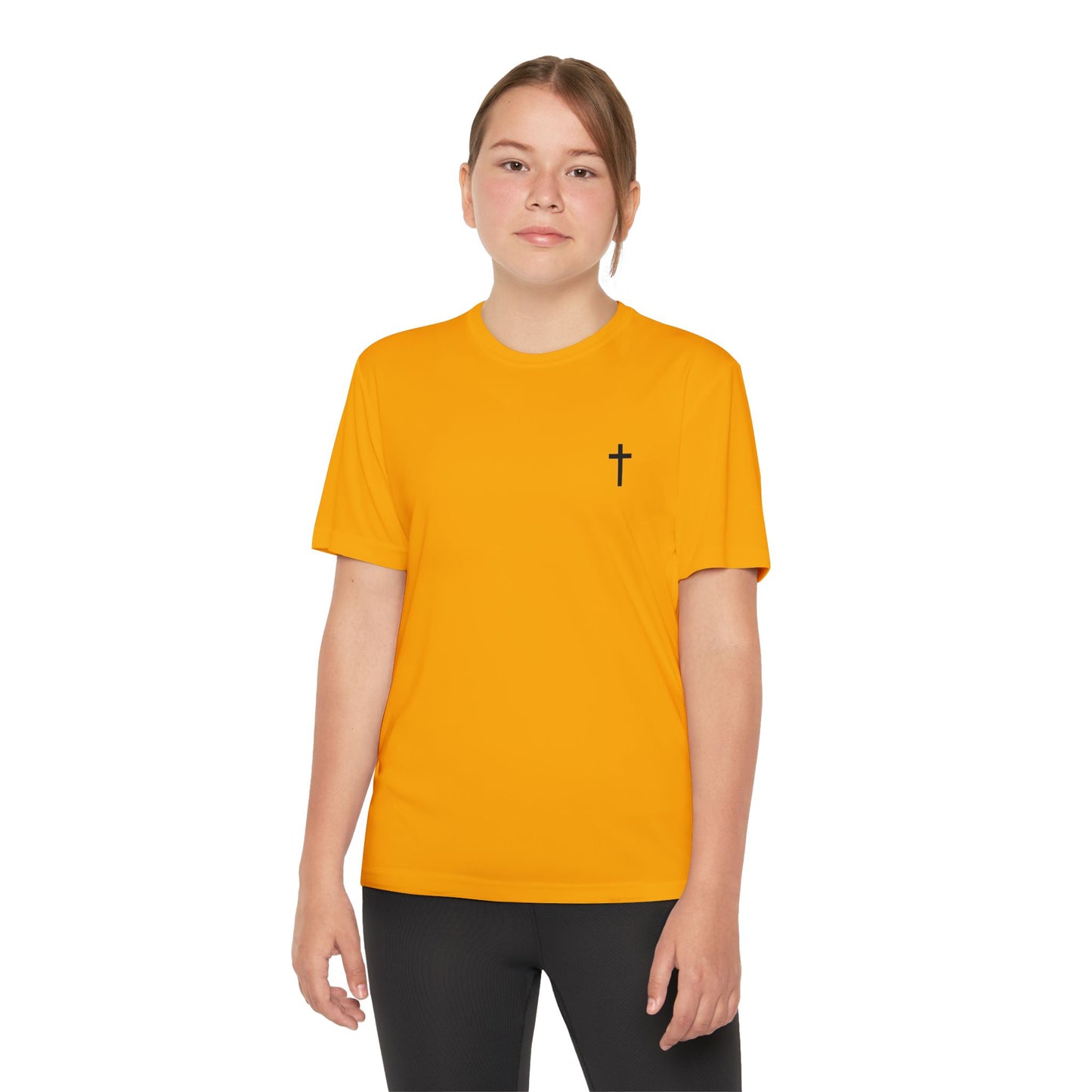 Youth Sport-Tek Tee with Black Cross