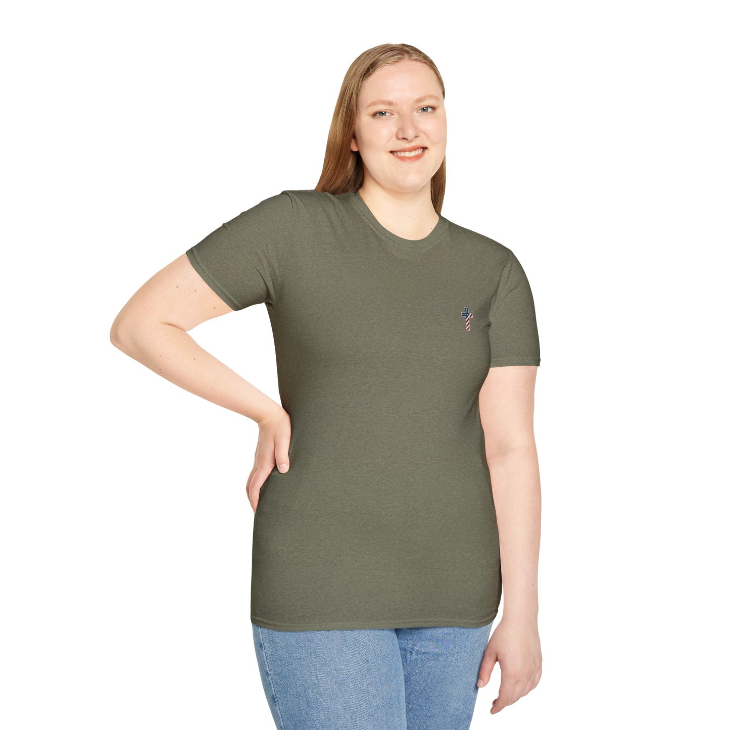 One Cross. One Nation, under God. Unisex Softstyle T-Shirt (no writing on back)